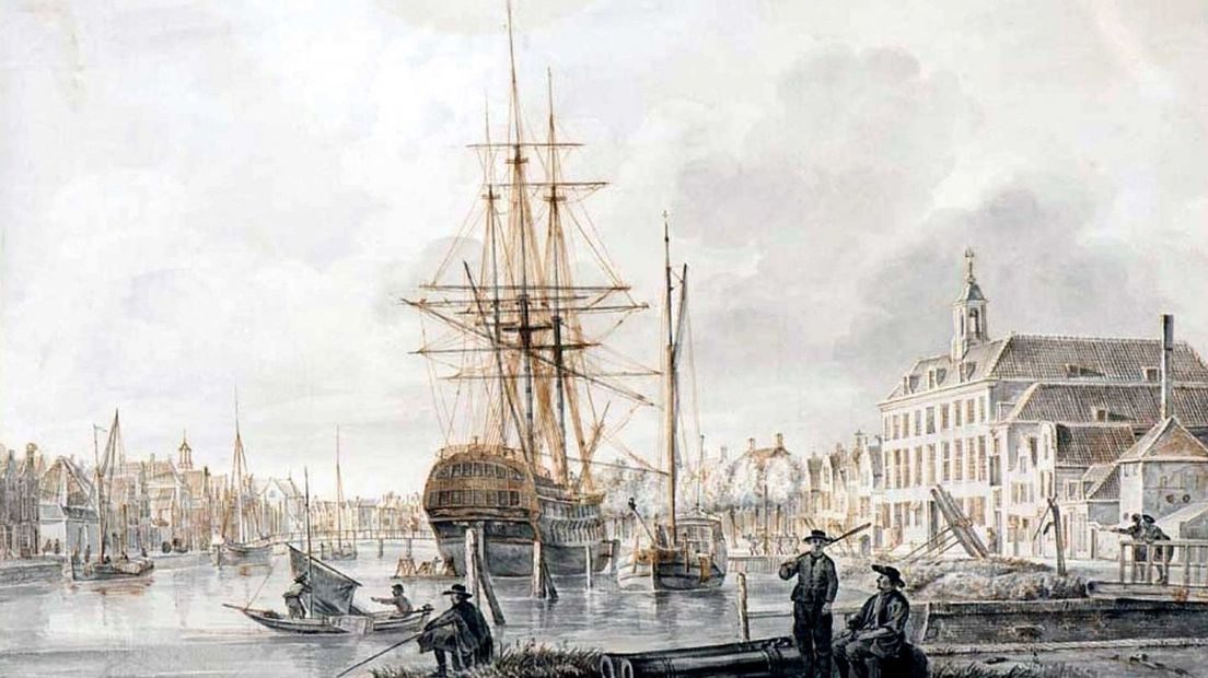 Vanuit Delfshaven in Rotterdam voeren vele VOC-schepen uit