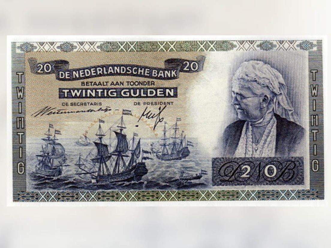 Briefje 20 gulden met prinses Emma