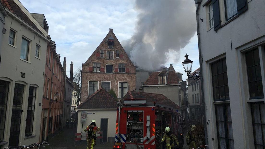 Brand in centrum van Deventer