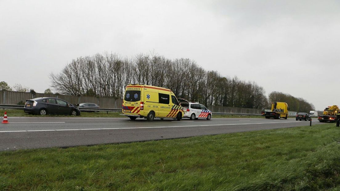 Ongeluk op A1 bij Enter