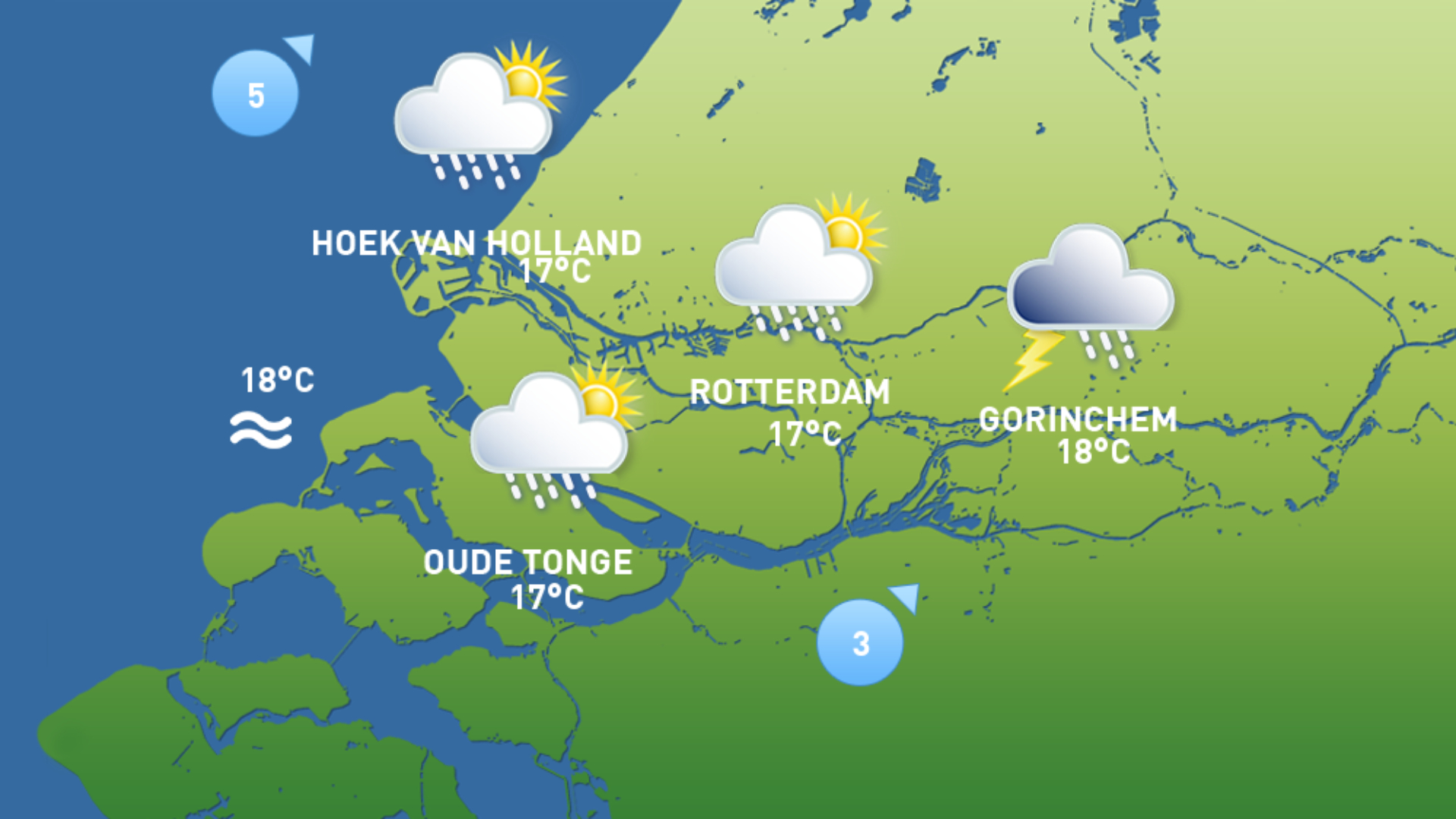 Het weerbeeld van dinsdag 9 juni.