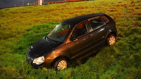 Auto opnieuw uit de bocht • botsing met fatbike. Auto opnieuw uit de bocht • botsing met fatbike.
