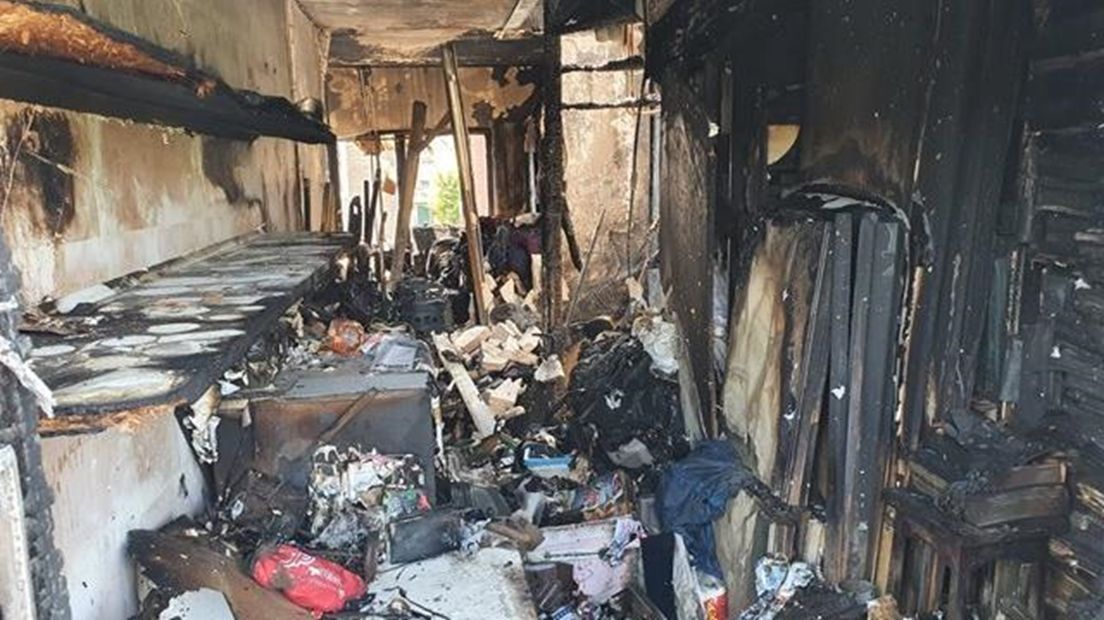 Enorme chaos in uitgebrand huis