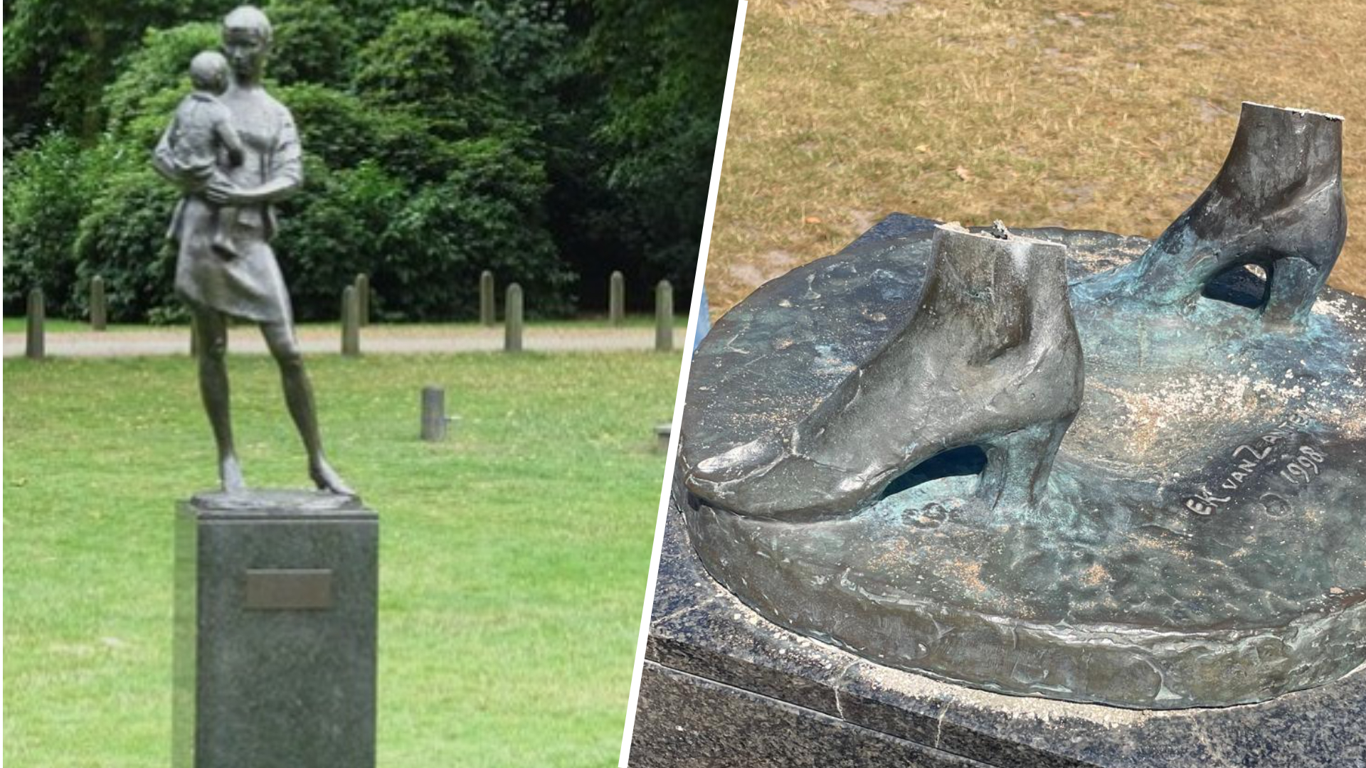 Bronzen beeld uit Pekingtuin Baarn gestolen