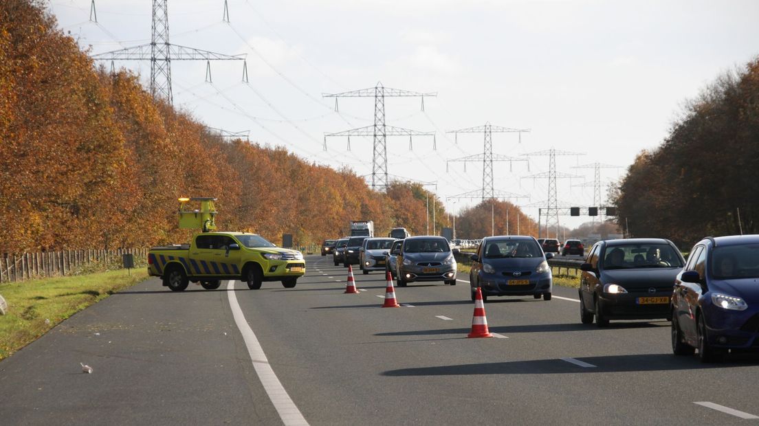 Flink veel overlast voor het verkeer op de A35 na een ongeluk ter hoogte van Borne