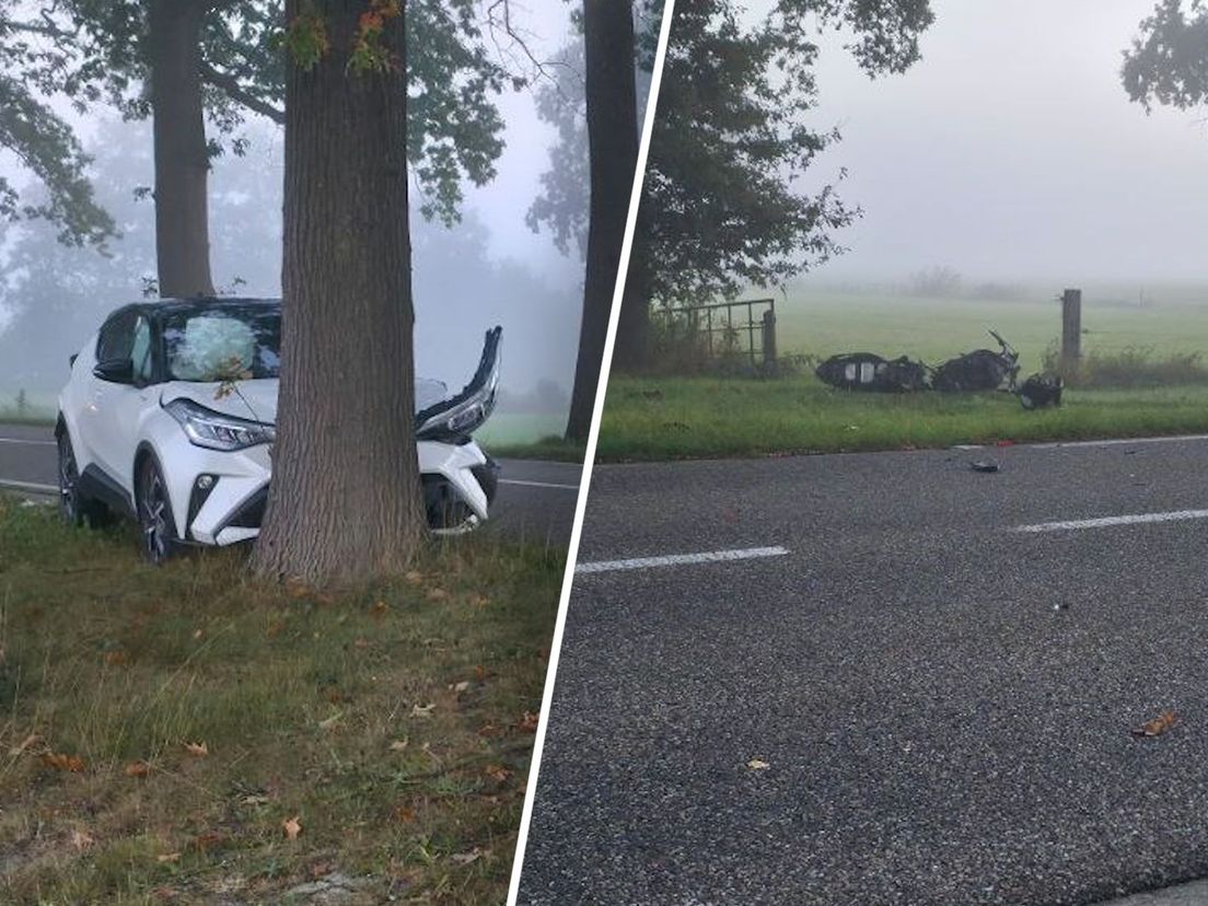Bij het ongeluk waren een automobilist en een motorrijder betrokken.