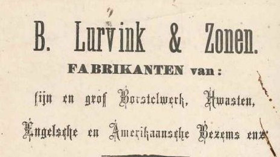 Oud briefhoofd van borstelmaker Lurvink - archief familie Lurvink