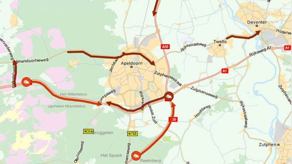 De situatie om 17.30 uur. Bron: TomTom