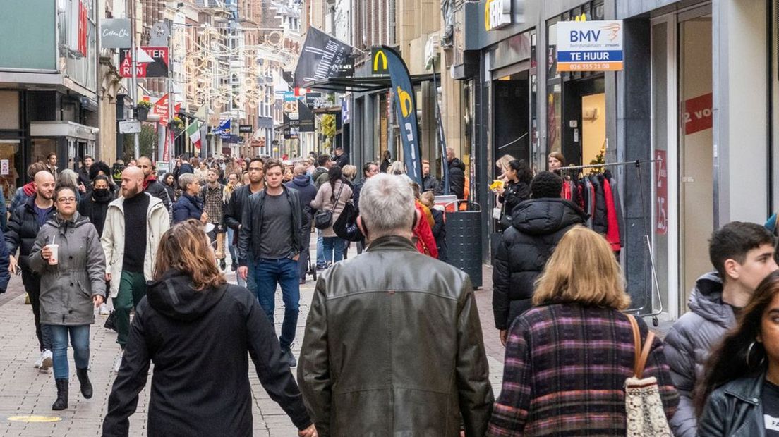 Drukte in de Arnhemse binnenstad afgelopen najaar.