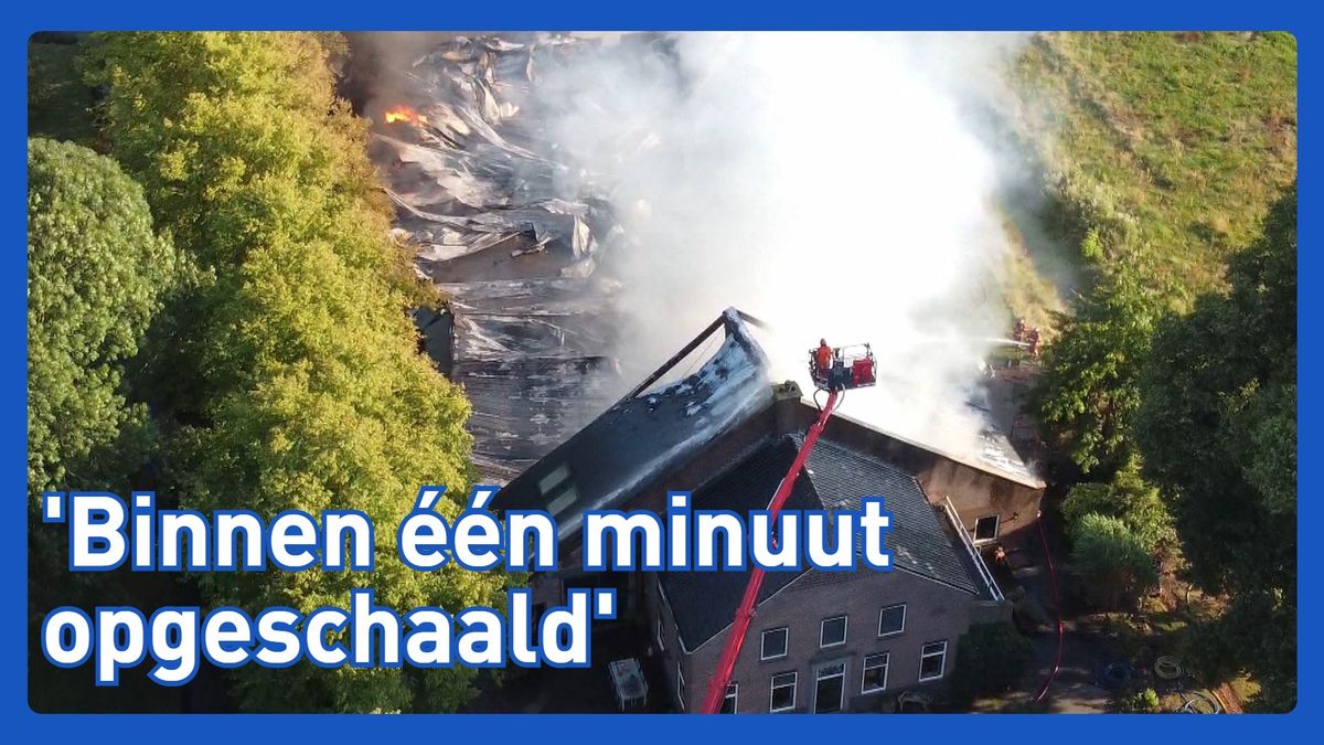 Zeer grote brand verwoest boerenschuur in Finsterwolde