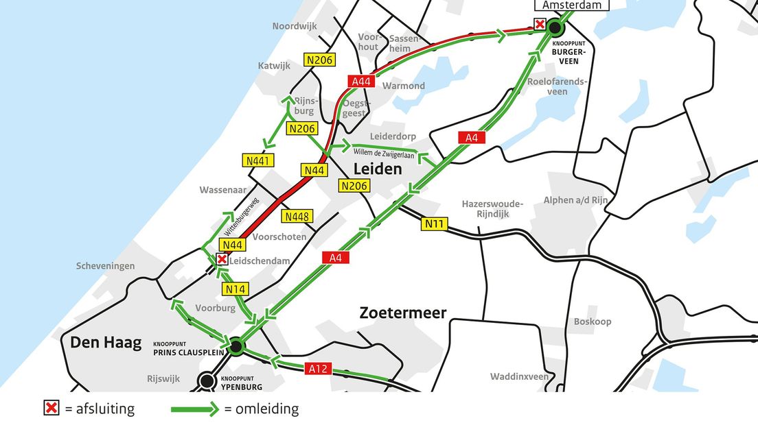 Op de A44 en de N44 vinden onderhoudswerkzaamheden plaats.