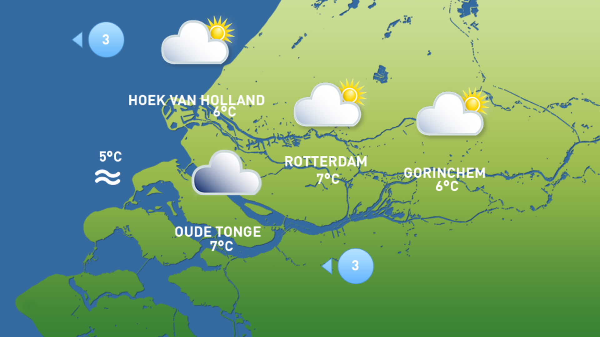 Het weerbeeld van maandag 2 februari.