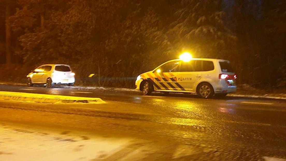 Gladheid op de Lossersestraat in Enschede, januari