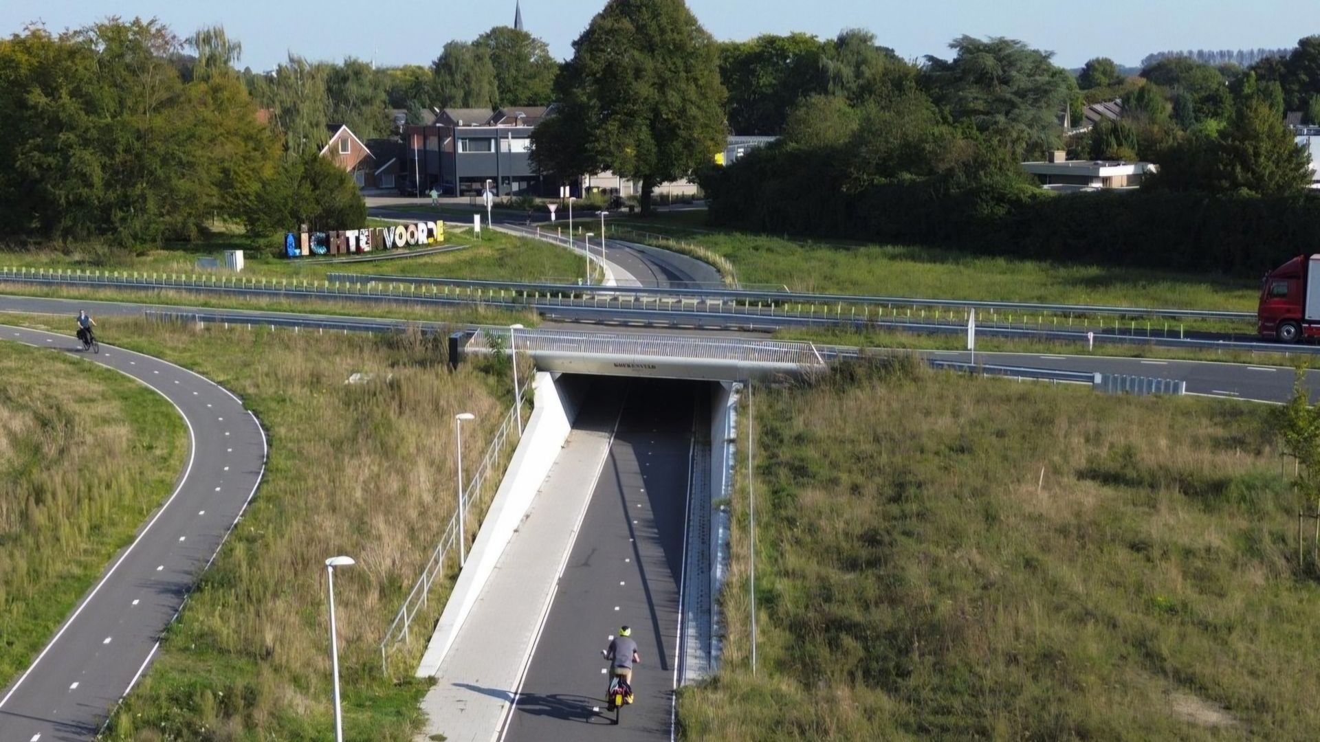 Werkzaamheden aan fietstunnel N18 bij Lichtenvoorde in mei.