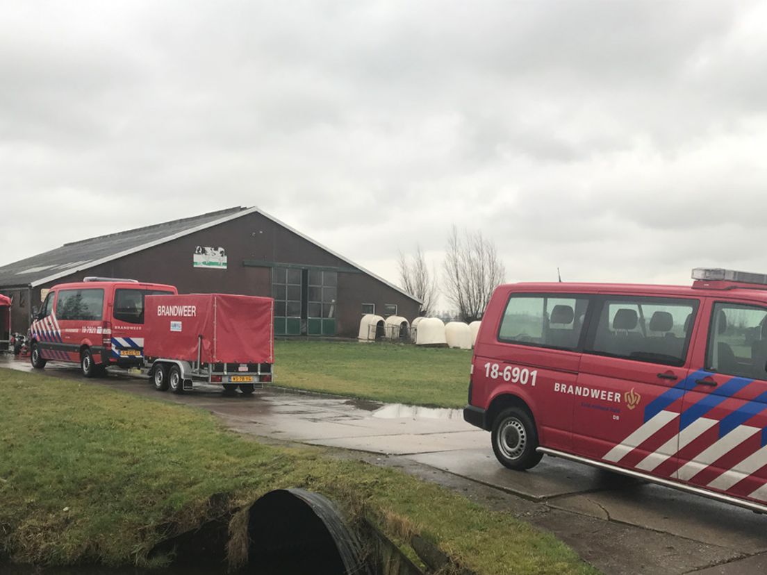De brandweer was aanwezig in Wijngaarden.