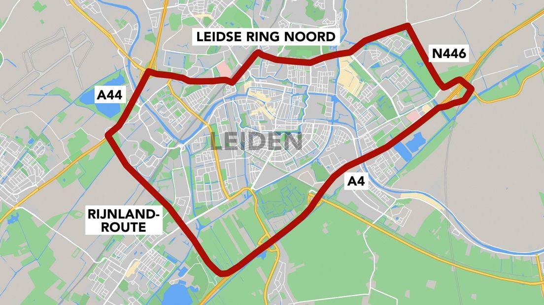 De Leidse Ring Noord is onderdeel van de gehele Leidse ring