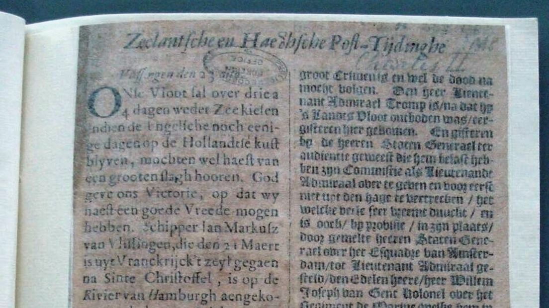 Oudste 'Zeelandse' krant opgedoken, uit 1666