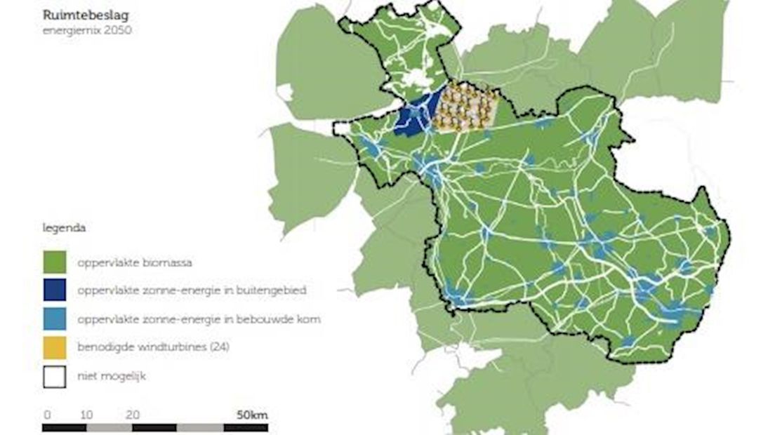 Ruimte die nodig is om de huidige energieplannen uit te voeren