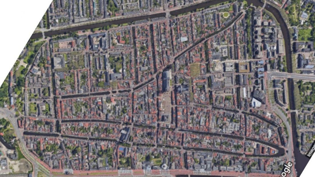 Delft in 2022, vanuit het westen gezien