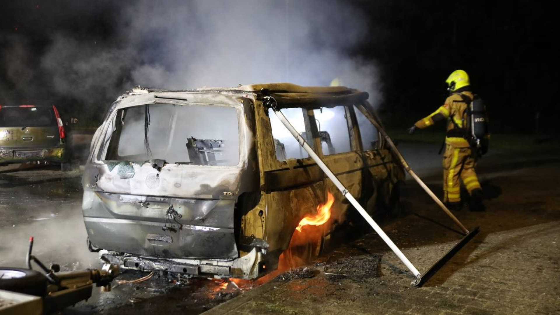 Aanrijding met fatbike • camper in brand