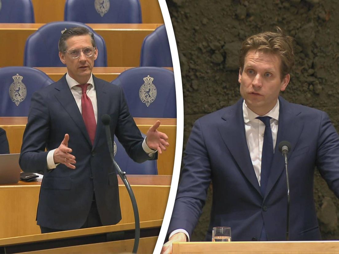Rotterdammers Joost Eerdmans en Vincent Karremans in de Tweede Kamer.