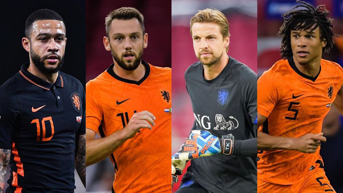 Van links naar rechts: Aké, De Vrij, Depay en Krul