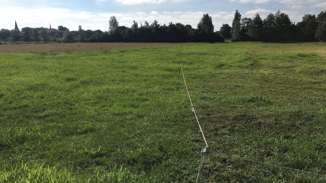 Kavel op het bedrijventerrein de Boterberg waar het zonnepark in Oldemarkt nu gebouwd wordt