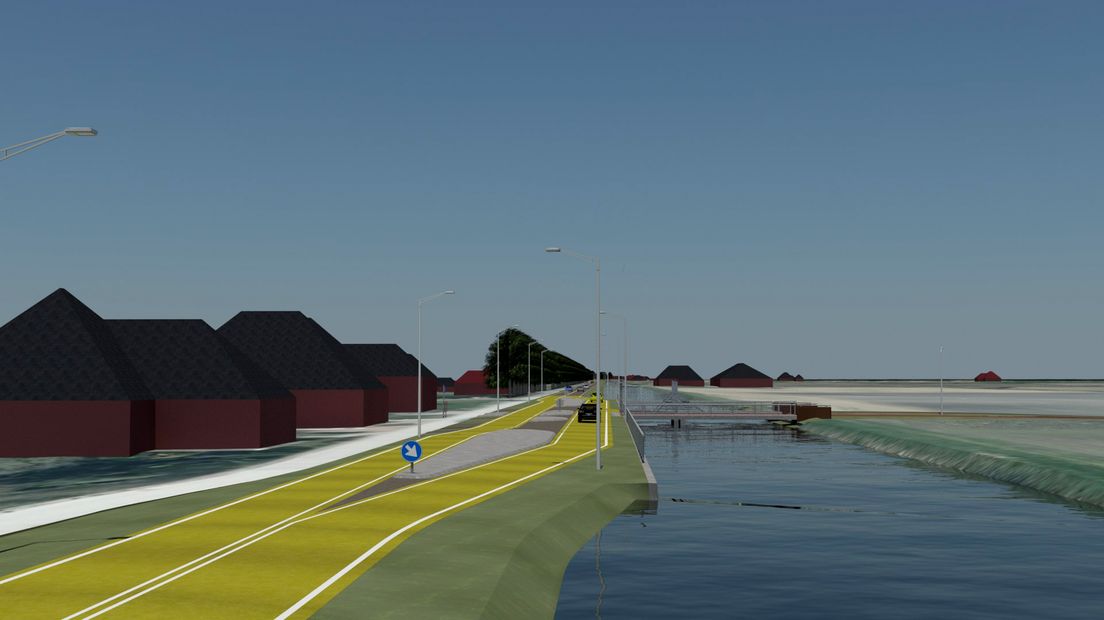 Bij de nieuwe bruggen over de Nordervaart wordt het kanaal bijna zes meter smaller (afbeelding: provincie Drenthe)