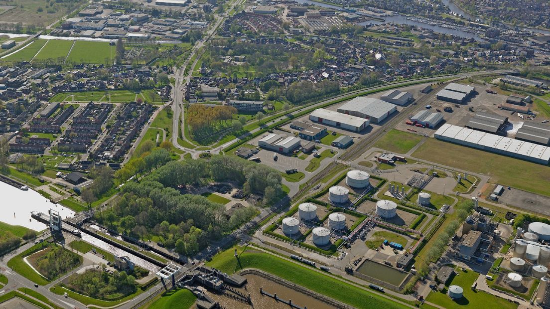 Farmsum vanuit de lucht