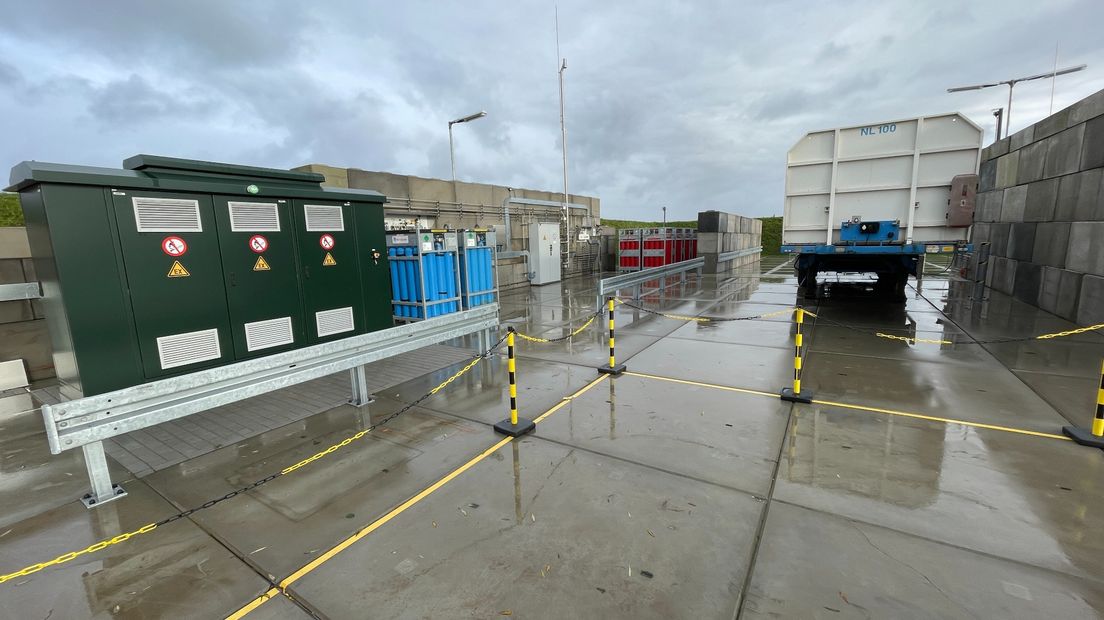 De installaties op het waterstofplein op de boerderij bij Siddeburen