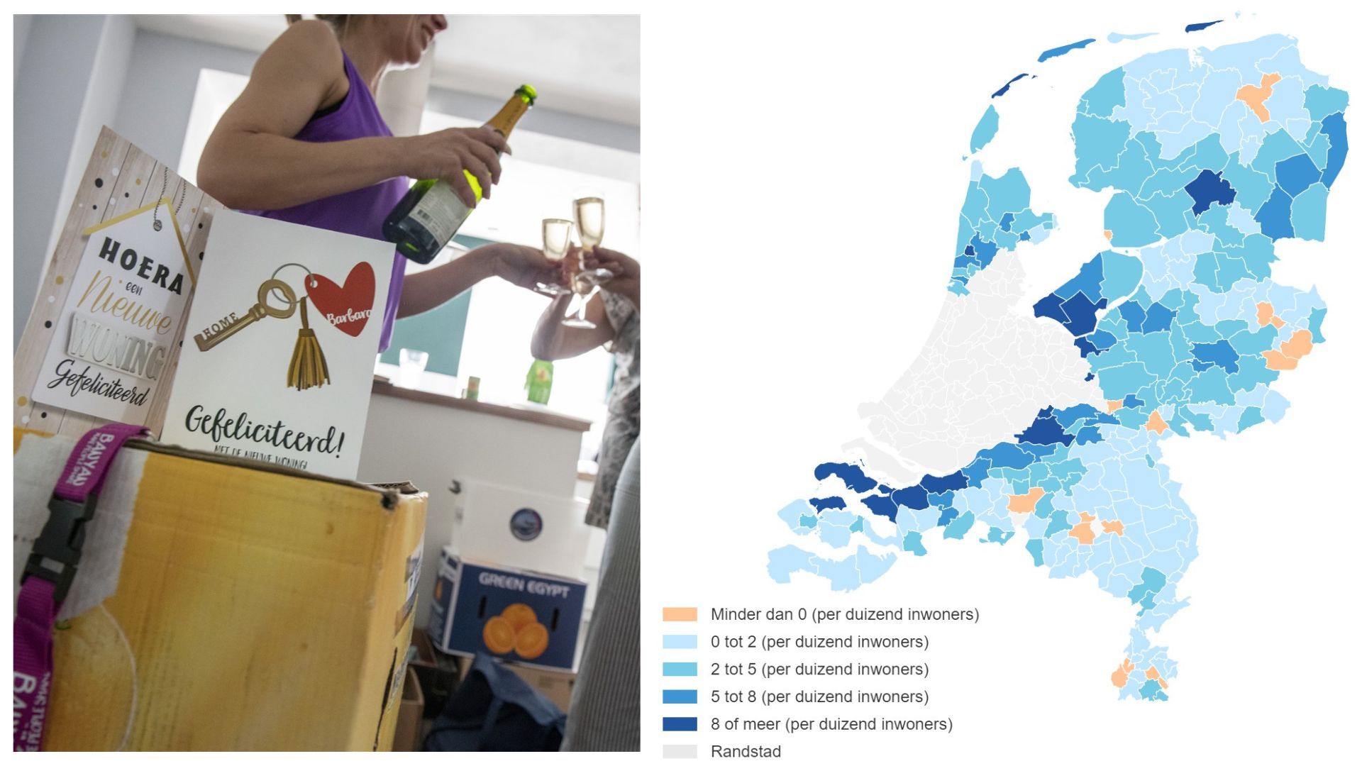 In deze gemeenten kwamen vorig jaar de meeste Randstedelingen wonen