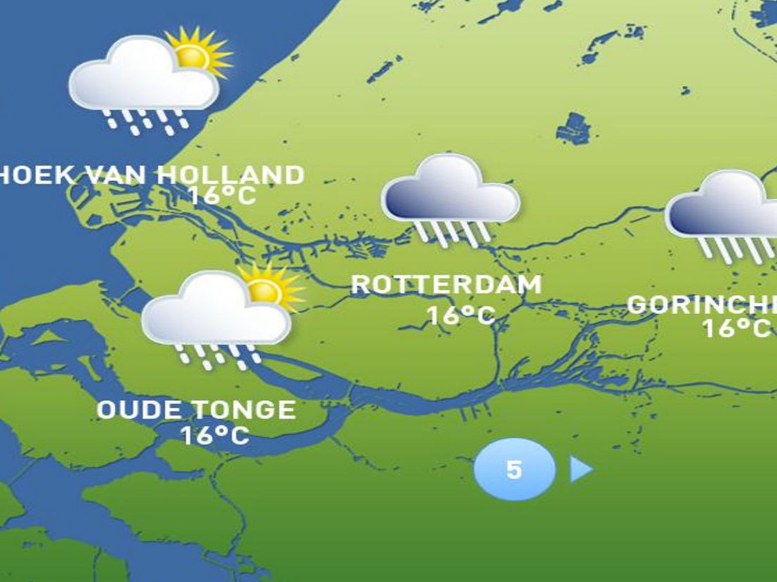 Veel bewolking vandaag en wat buien.