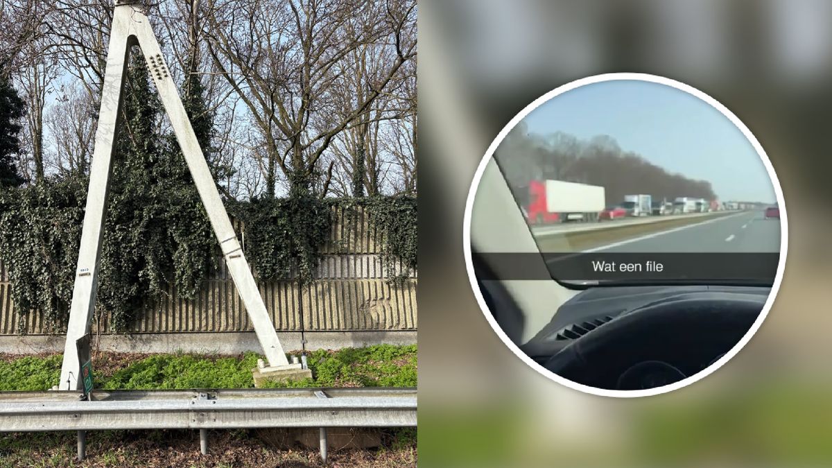 A28 urenlang muurvast tussen Staphorst en Zwolle nadat kraan op portaal botst