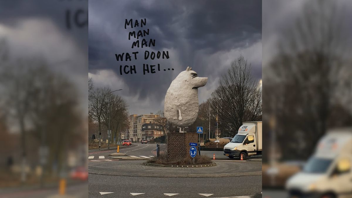 Zanikende Greekbaer wordt tastbaar als rotondekunst in Venlo