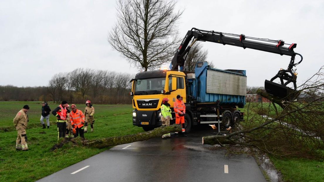 Er was veel hinder op de wegen door de storm