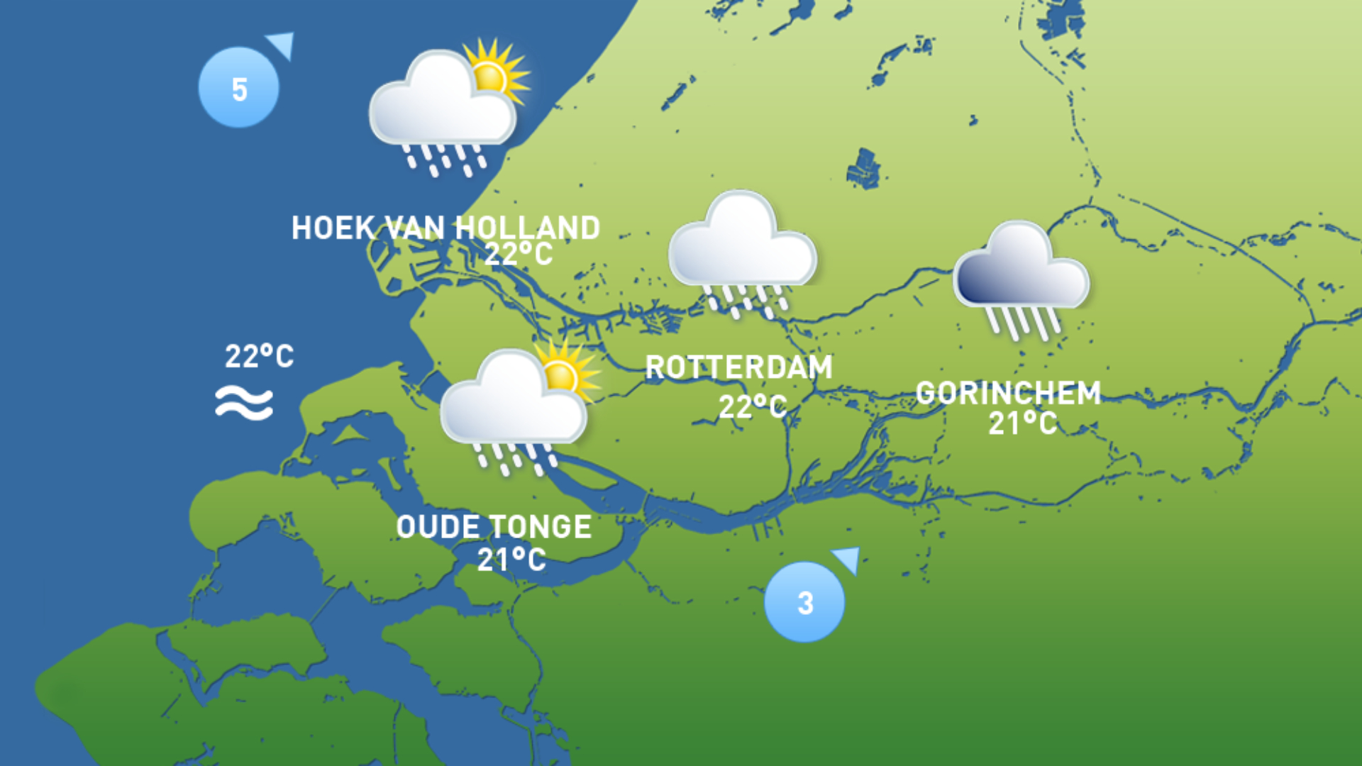 Het weerbeeld van woensdag 19 augustus.