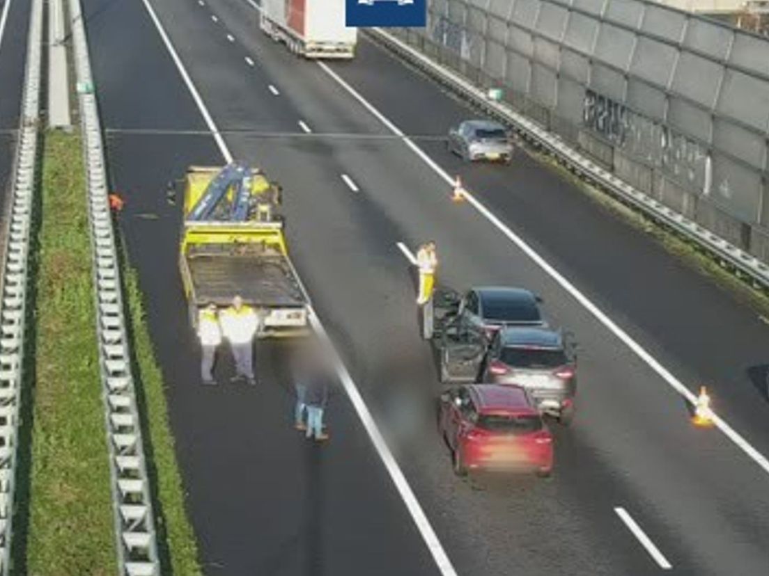Het ongeluk bij Sliedrecht in de richting van Rotterdam.