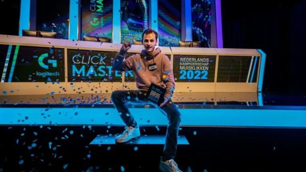 Robin Exoo winnaar NK Muisklikken 2022. Foto: Logitech G & Red Bull - NK Muisklikken 2022 Robin Exoo winnaar NK Muisklikken 2022. Foto: Logitech G & Red Bull - NK Muisklikken 2022