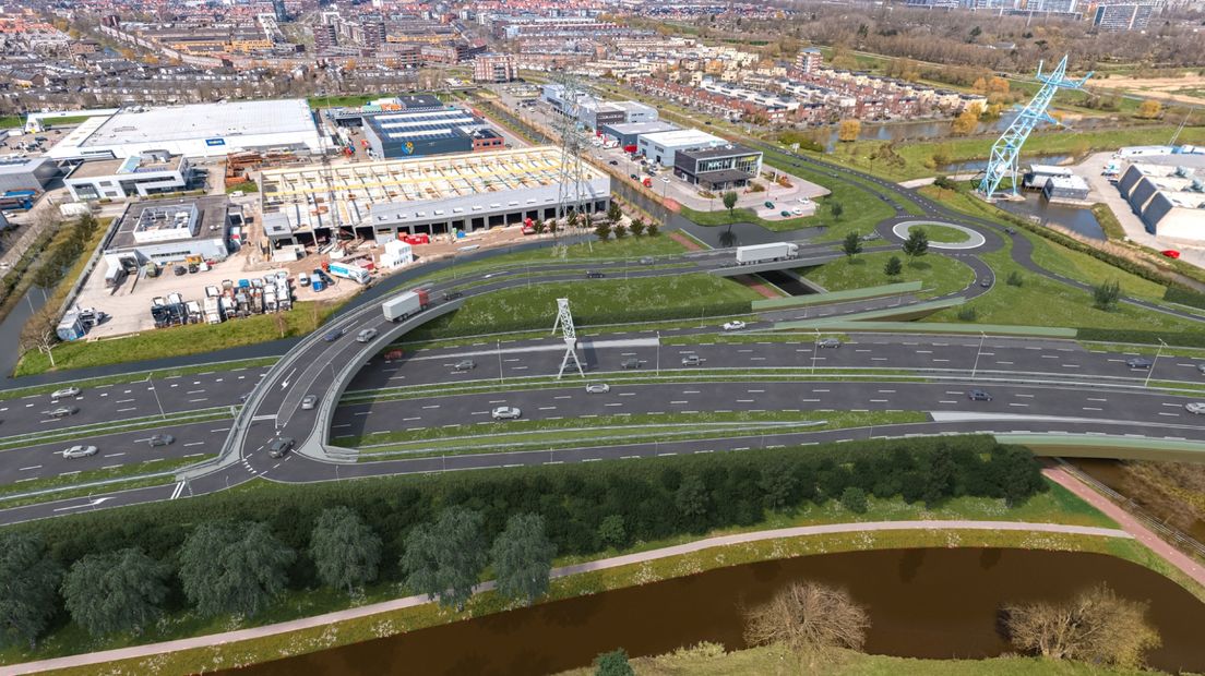 Zo ziet de toekomstige fly-over van de N211 bij de Wippolderlaan eruit