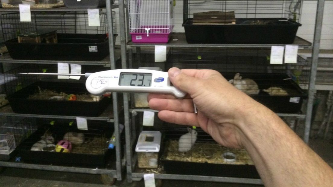 De temperatuur in het magazijn bedroeg 23,7 graden. 
