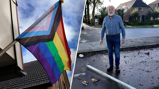 Jan (84) uit Oldebroek is het zat dat zijn regenboogvlag steeds wordt gestolen: 'Dit soort gasten moet je aanpakken'