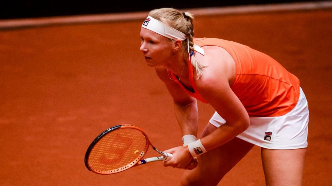 Kiki Bertens tijdens de Billie Jean King Cup