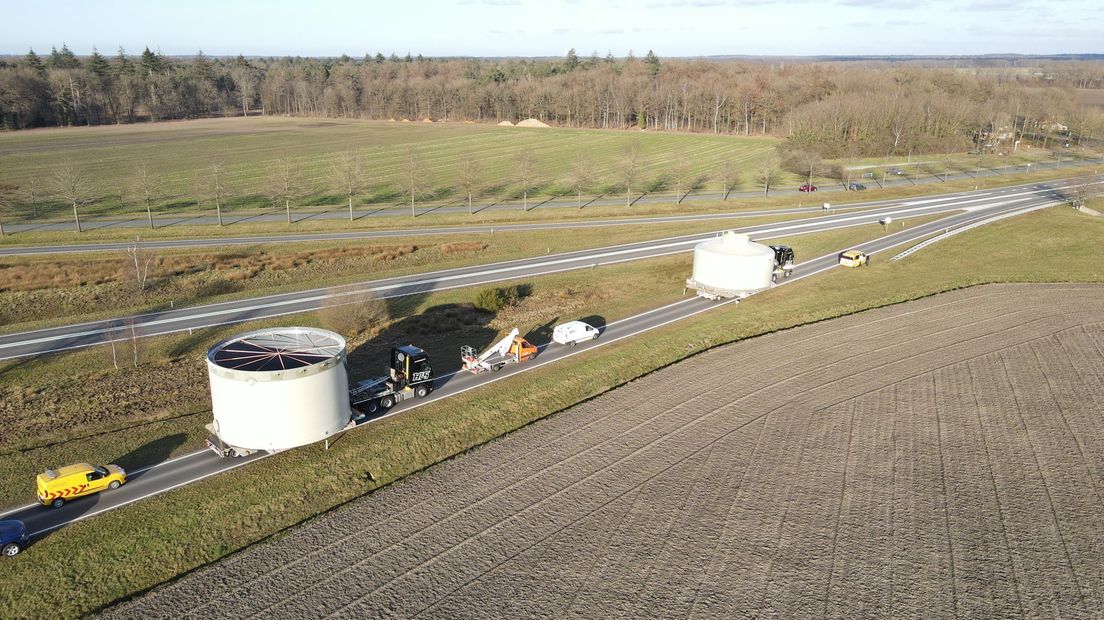 Het transport nog onderweg