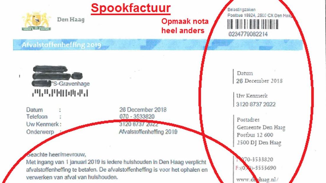 Een deel van de spookfactuur