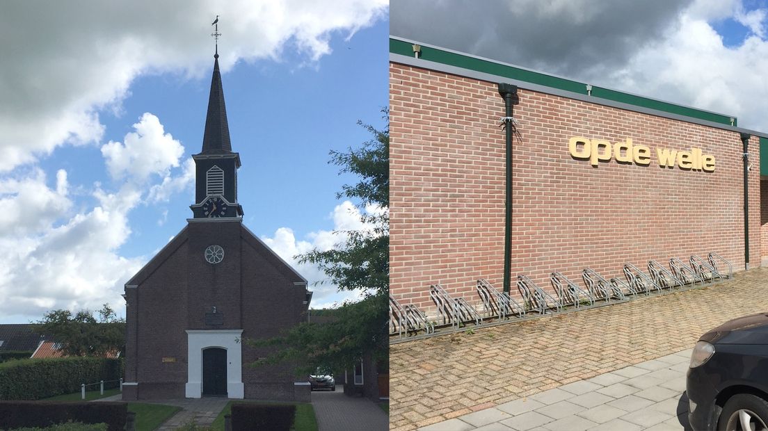 Dorpshuis Op de Welle en de Plantsoenkerk in De Wilp