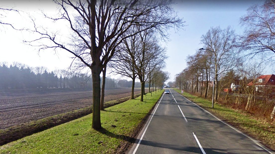 De Veendammerweg in Borgerswold: de plek waar de recreatiewoningen moeten worden gebouwd.