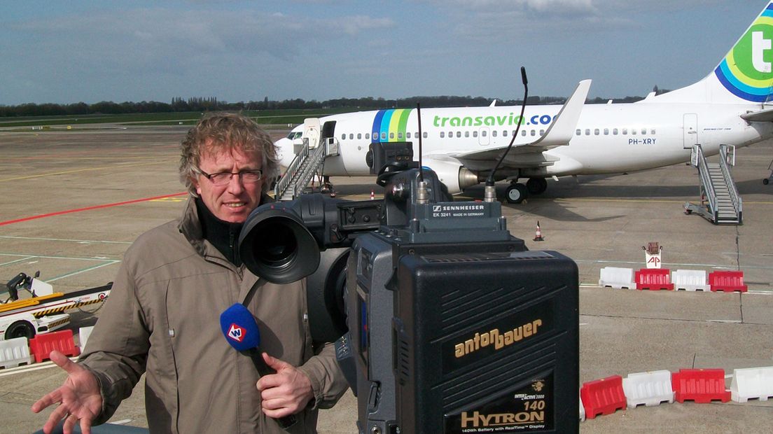 Een verslaggever aan het werk.
