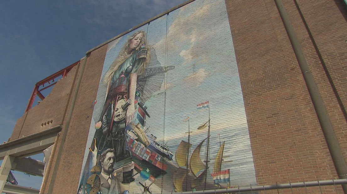 De muurschildering in Vlissingen blijft nog even te zien