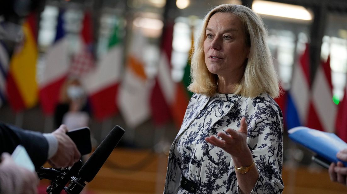 Kaag was maandag bij de Europese Unie in Brussel
