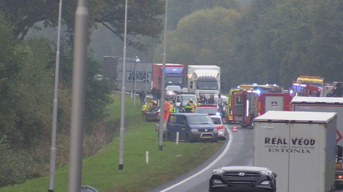 Het ongeluk op de N35 in Enschede, op 25 oktober 2016